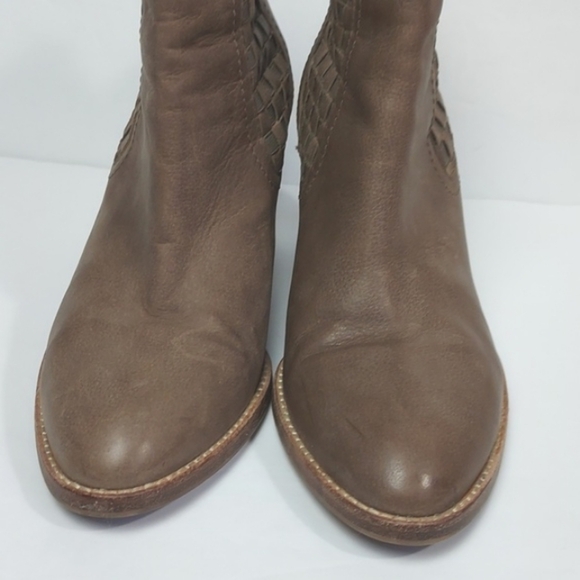 Aquatalia Women Frannie Basket Weave Leather Ankle Booties Brown Tan Size 8 - Picture 5 of 16